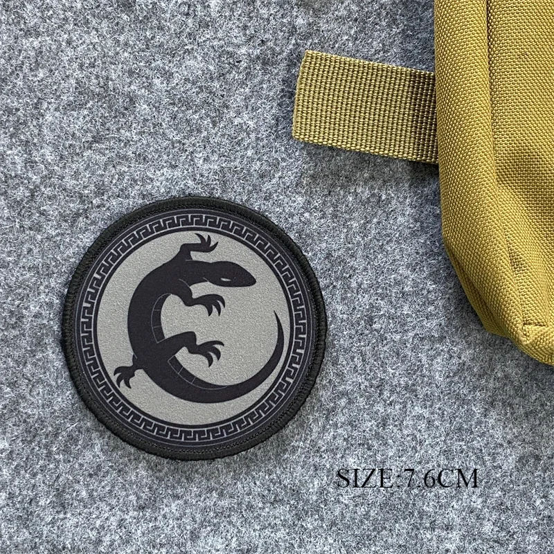 Parche estampado de Salamander Mouse Dragon, insignia de moral militar, brazalete de gancho y bucle, apliques para ropa, parches de mochila - imagen 3