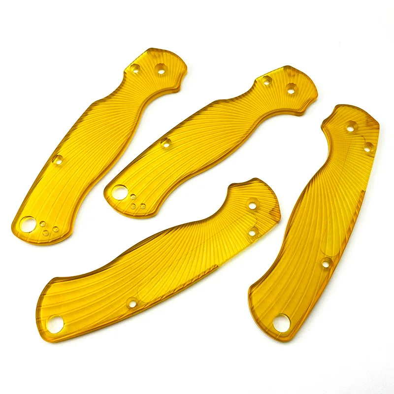 Básculas de mango de agarre PEI transparente con patrón de línea para Spyderco C81 Paramilitar 2 Para2 cuchillos accesorios de repuesto DIY - imagen 5