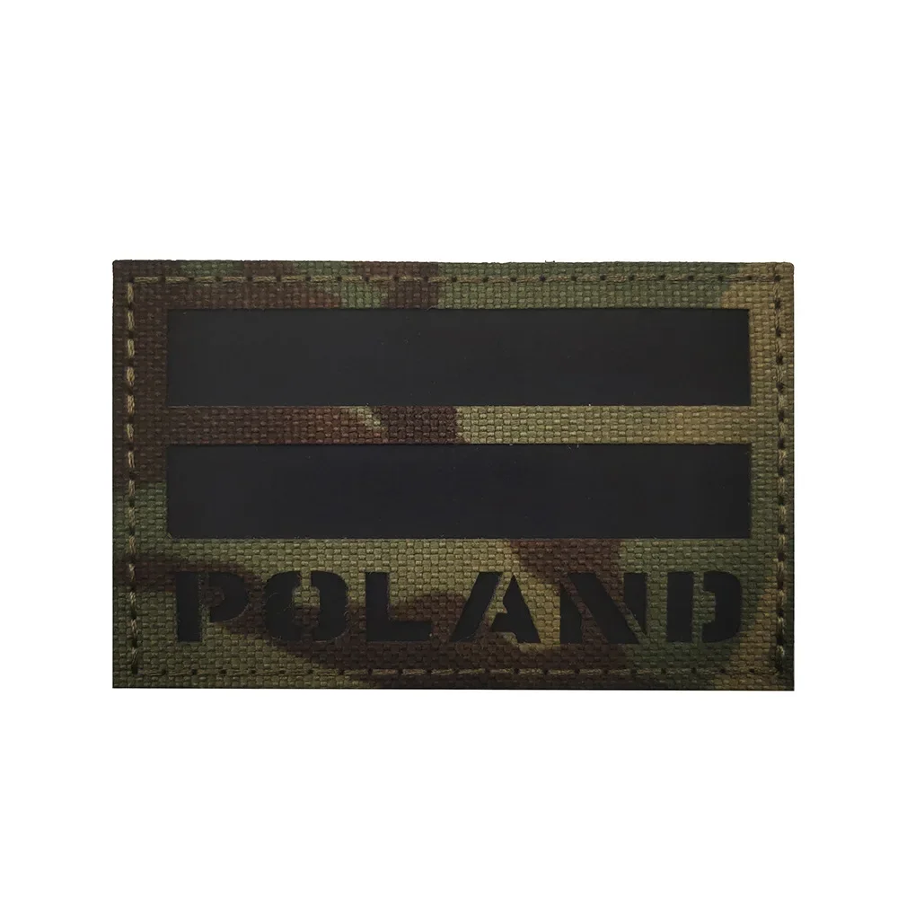 Parches reflectantes de bandera de Polonia IR, banderas polacas, parche bordado de goma de PVC, apliques Polska, brazalete, insignias decorativas tácticas - imagen 4