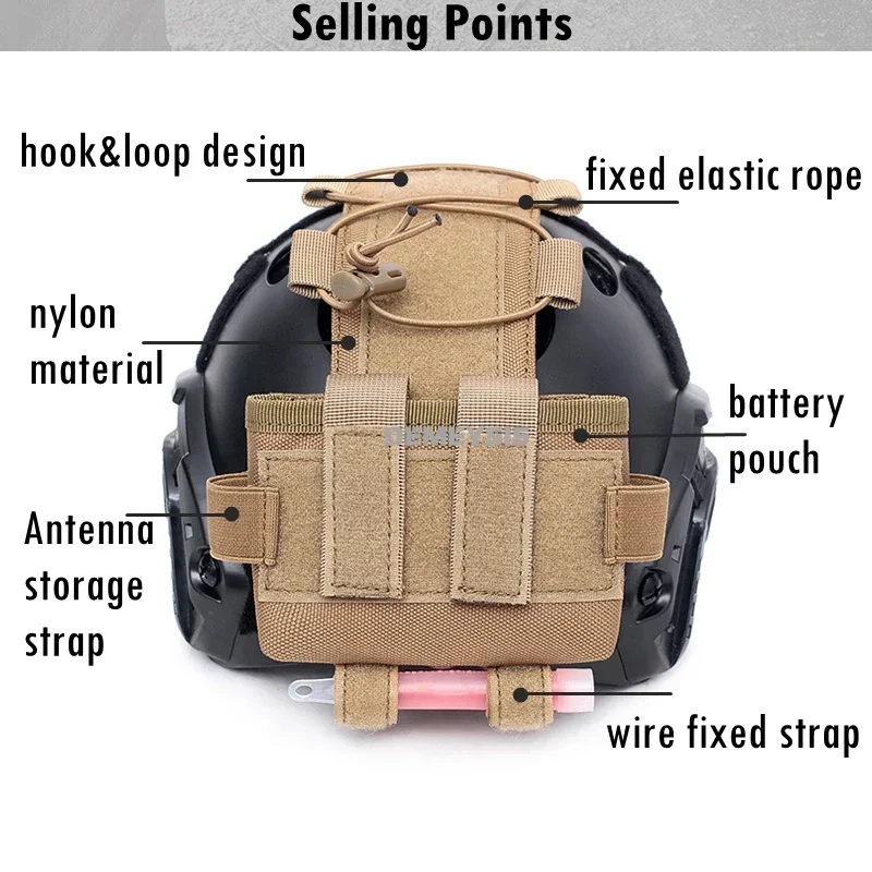 Bolsa táctica para batería de casco, paquete de contrapeso para exteriores CS Airsoft, caza, casco rápido, accesorios para bolsa de batería - imagen 4