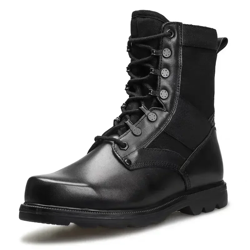 Botas tácticas para hombre, botas altas, seguridad en el trabajo, punta de acero, zapatos masculinos, botas deportivas transpirables para exteriores, zapatos de senderismo - imagen 3