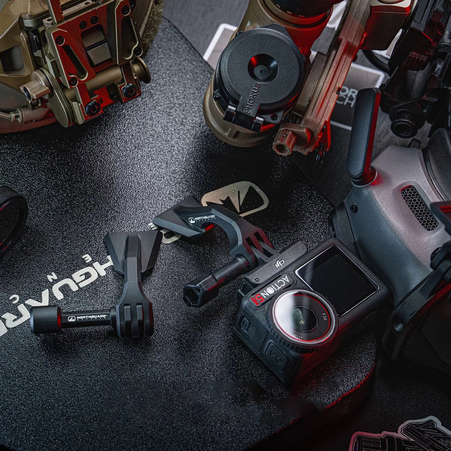 Brazo de conexión táctico para cámara deportiva táctica al aire libre