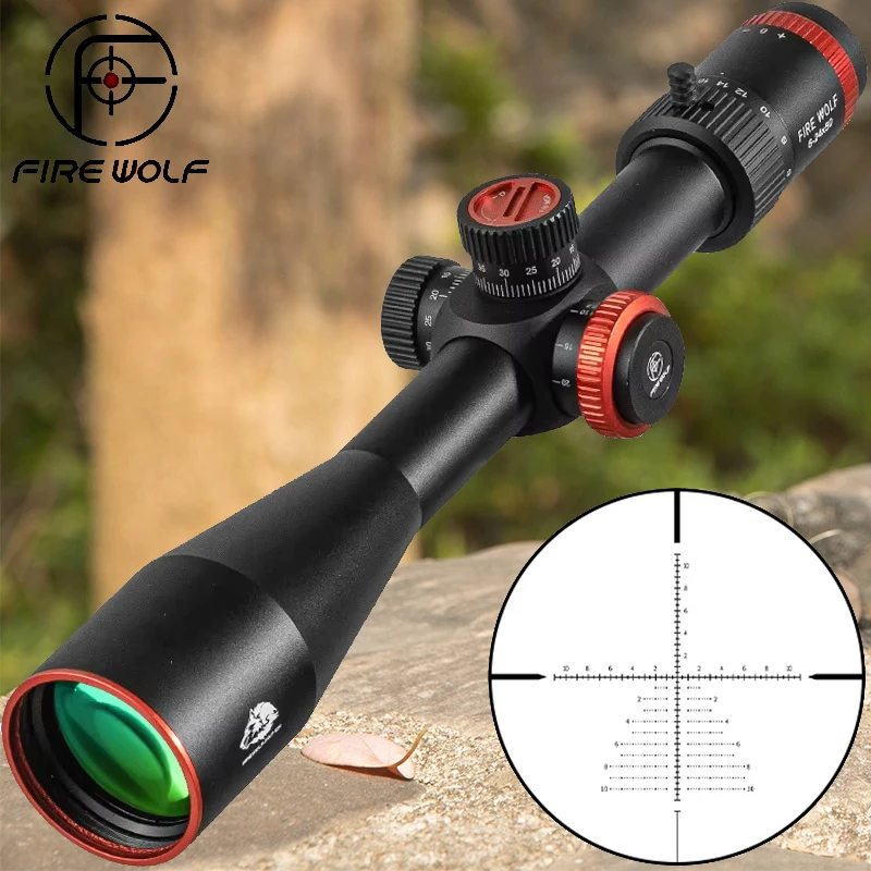 FIRE WOLF HD 6-24X50 FFP alcance caza óptica francotirador Riflescope táctico Airsoft accesorios telescopio para Rifle caza