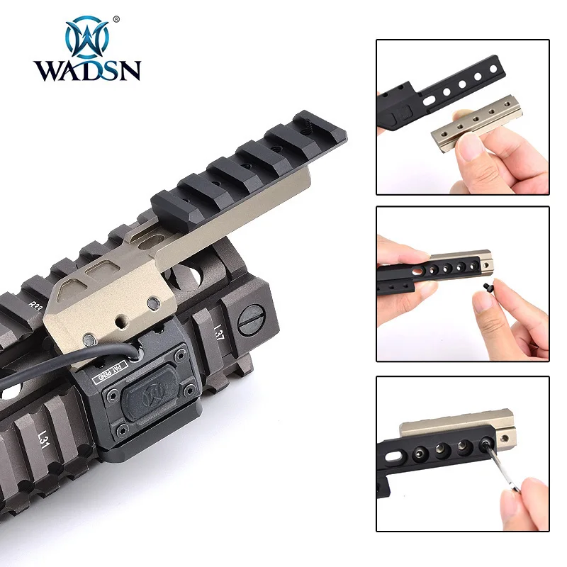 WADSN-Adaptador de luz para linterna, Base izquierda y derecha, montaje de luz Surfire M600 M300, compatible con ModButton Airsoft FUSION - imagen 4