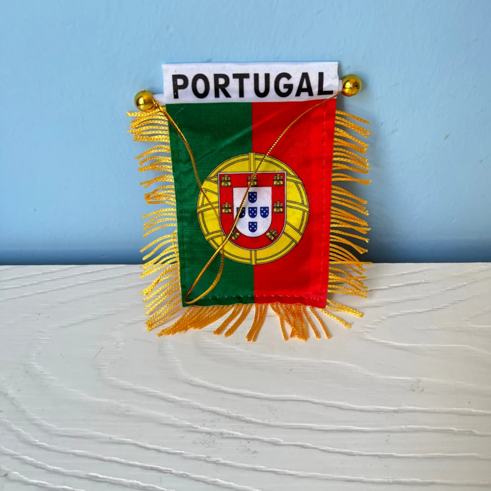Banderín colgante portugal para decoración de ventana de coche, banderas, Mini banderín portugal, 10x14cm - imagen 4