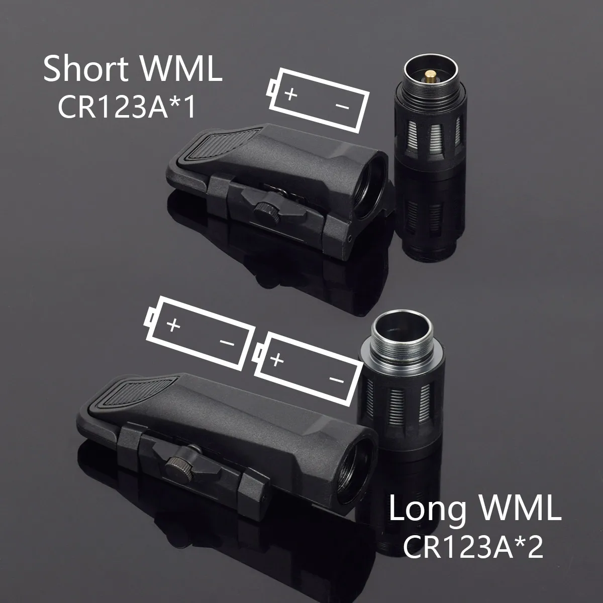 Luz estroboscópica LED táctica INFORCE WML APL, larga/corta de nailon, compatible con riel de 20mm, luz para casco para caza Airsoft, linterna G17 G19 - imagen 5