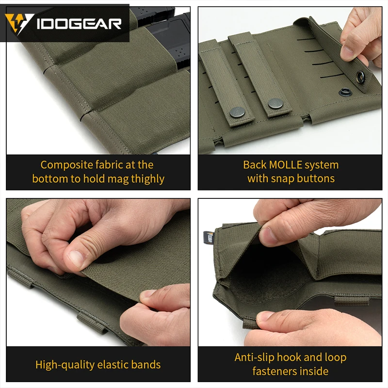 IDOGEAR-bolsa táctica Mag con banda elástica, portador Triple Mag para sistema MOLLE 308 556, soporte táctico 35127 - imagen 5