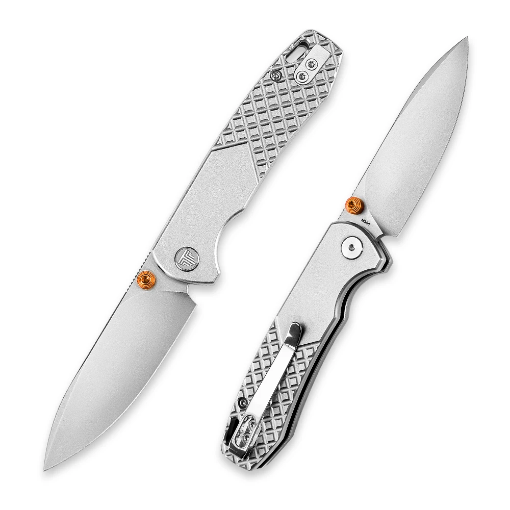 Cuchillo TRIVISA M390 hoja acero con mango titanio y clip
