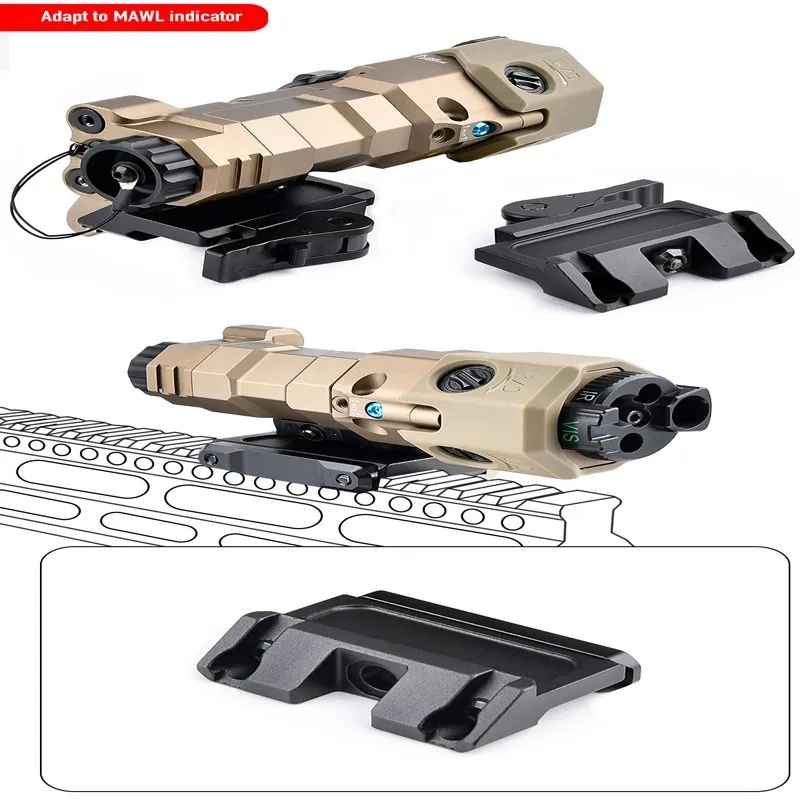 WADSN-Base táctica de MAWL-C1 de Metal, Base de palanca QD rápida, montaje Offset, riel Picatinny de 20mm, equipos Airsoft, accesorios de caza - imagen 3