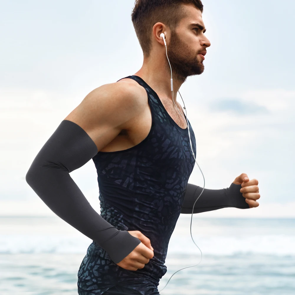 Manguitos de ciclismo para hombre y mujer, calentadores de brazo deportivos con protección UV, para correr, baloncesto y voleibol, para verano - imagen 3