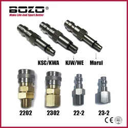 Adaptador válvulas HPA macho desconexión rápida airsoft KJW WE KSC