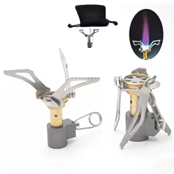 DHTB-3000T Mini quemadores de Gas de titanio para acampar, estufa de bolsillo de una pieza para exteriores, senderismo, cocina plegable, horno portátil