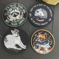 Parche bordado táctico velcro – Gato astronauta y ratón blanco