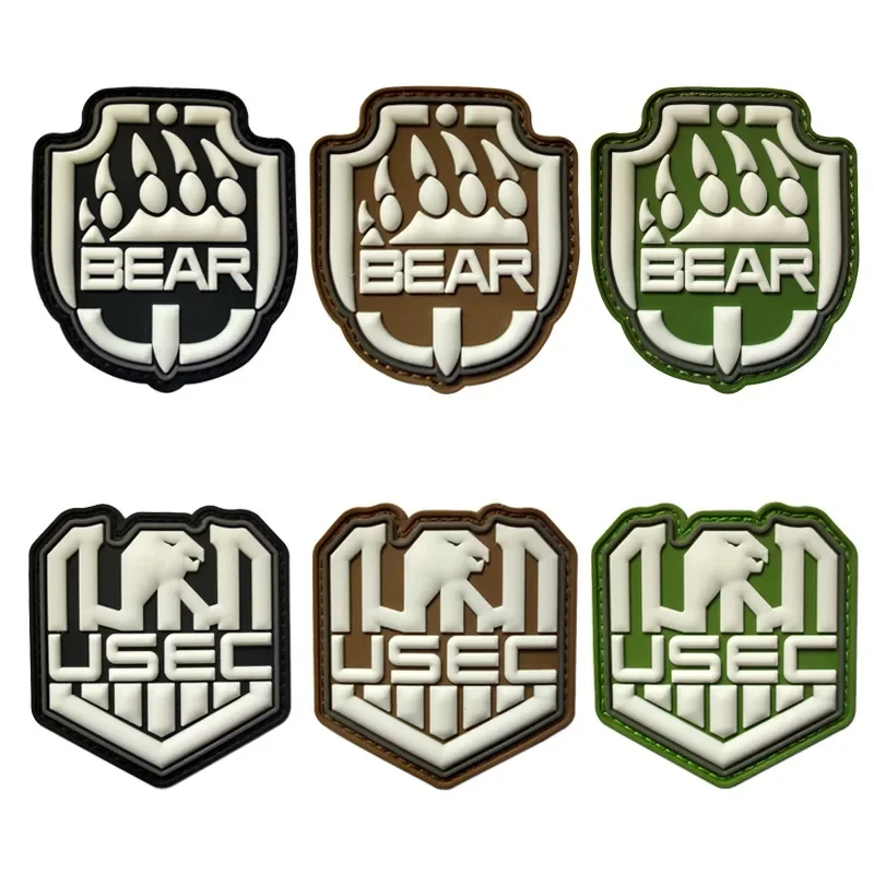 Utec-insignia de garra de oso, emblema de goma de gancho y bucle, PVC 3D, Escape del brazalete de Tarkov en la ropa, parches de garra de oso, decoración de mochilas - imagen 2