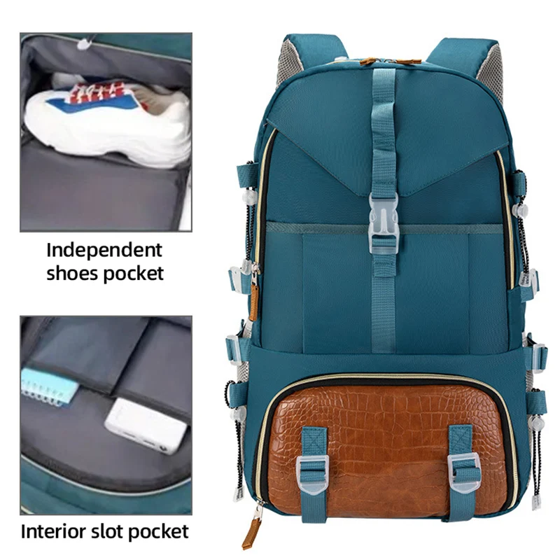 Mochila de viaje deportiva para acampar al aire libre, gimnasio, Fitness, senderismo, entrenamiento de senderismo, mochila, paquete de zapatos, bolsas para ordenador portátil universitario de negocios - imagen 2