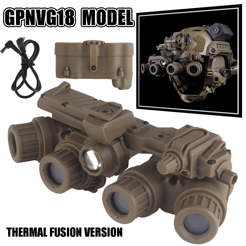Casco Airsoft táctico, conjunto de auriculares con Binocular GPNVG18, modelo de visión nocturna, casco, modelo de cámara, máscara de pasamontañas transpirable - imagen 3