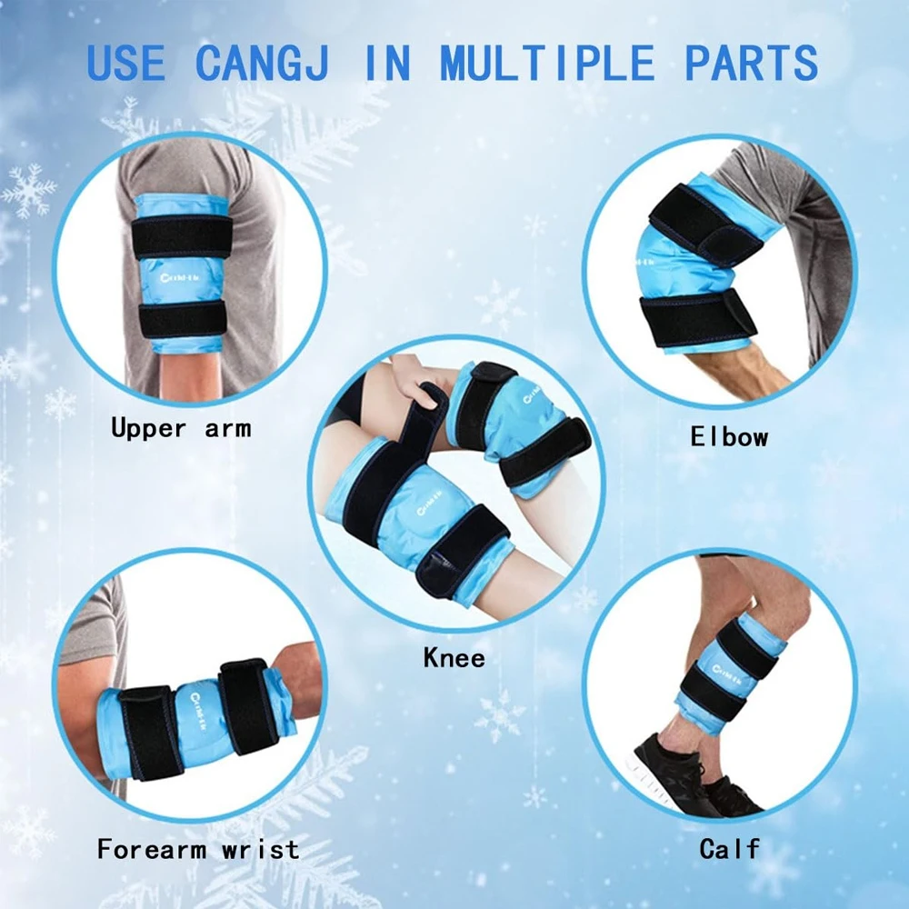 Rodillera envolvente de hielo alrededor de la rodilla, Gel reutilizable, paquete de hielo, lesiones, artritis, tendinitis, ACL, lesiones atléticas, recuperación de osteoartritis - imagen 3