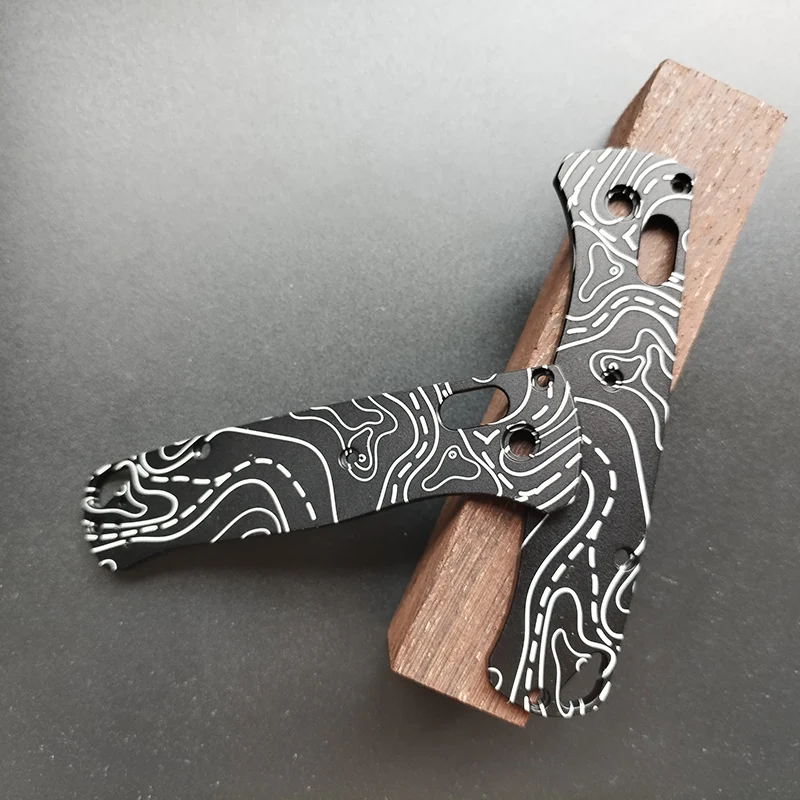 Línea de camuflaje, cuchillo de oxidación, básculas con mango de aluminio para cuchillos Bugout 535, agarre, accesorios para hacer bricolaje - imagen 2