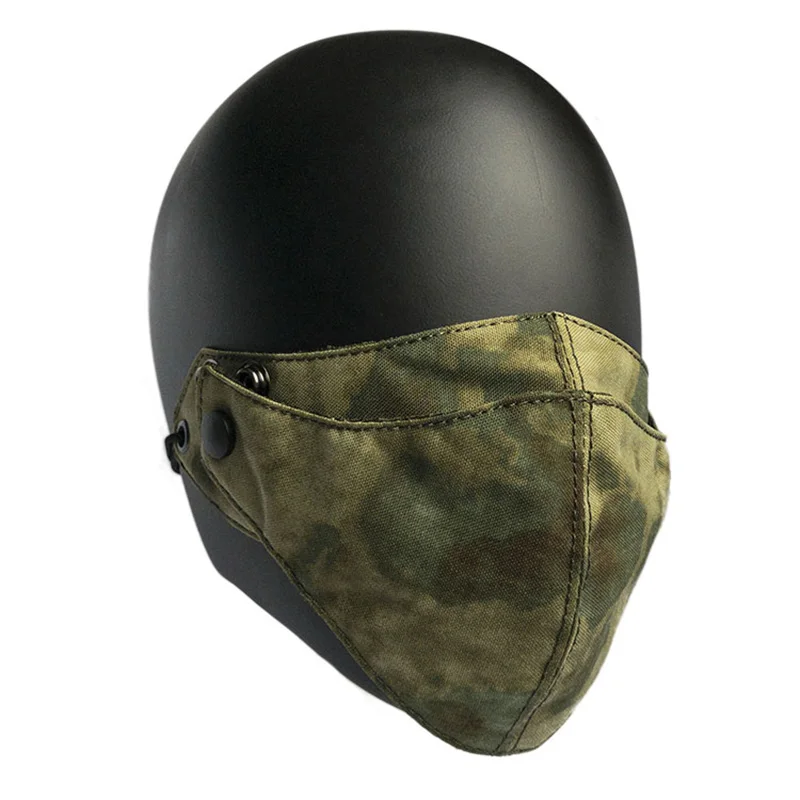 Protector facial táctico de media cara, máscara de conducción de doble capa, Camuflaje - imagen 5