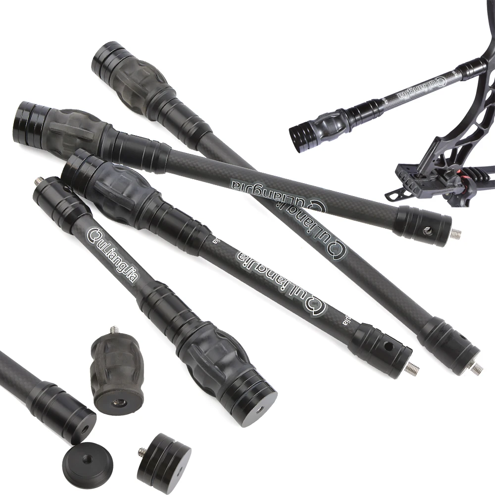 Estabilizador de arco compuesto de tiro con arco de 6/8/10/12 pulgadas, varilla de equilibrio de carbono 3K, amortiguador de goma, accesorios de tiro de caza - imagen 2
