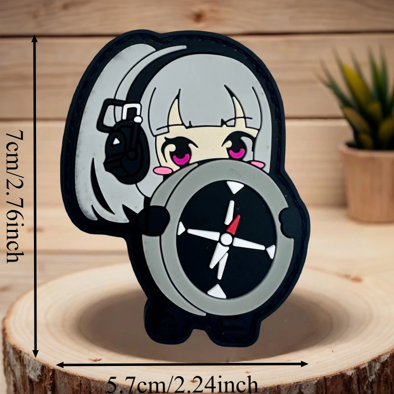 Parche de comandante direccional de PVC para niña, brazalete con gancho y bucle, insignia de moral táctica, mochila, pegatinas decorativas, parches para ropa - imagen 3