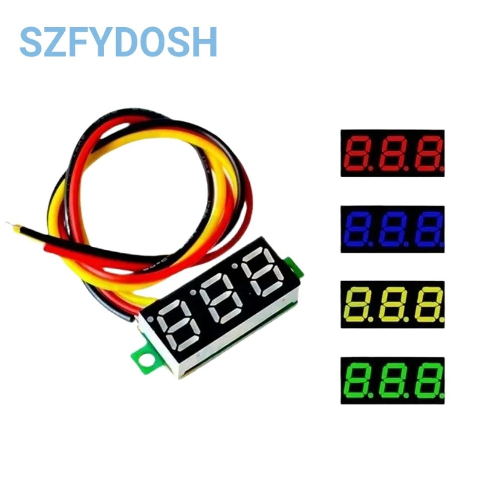 Mini voltímetro Digital de 0,28 pulgadas, 2,5 V-40V, medidor de voltaje, pantalla LED roja/azul/amarilla/verde, accesorios de piezas electrónicas - imagen 5