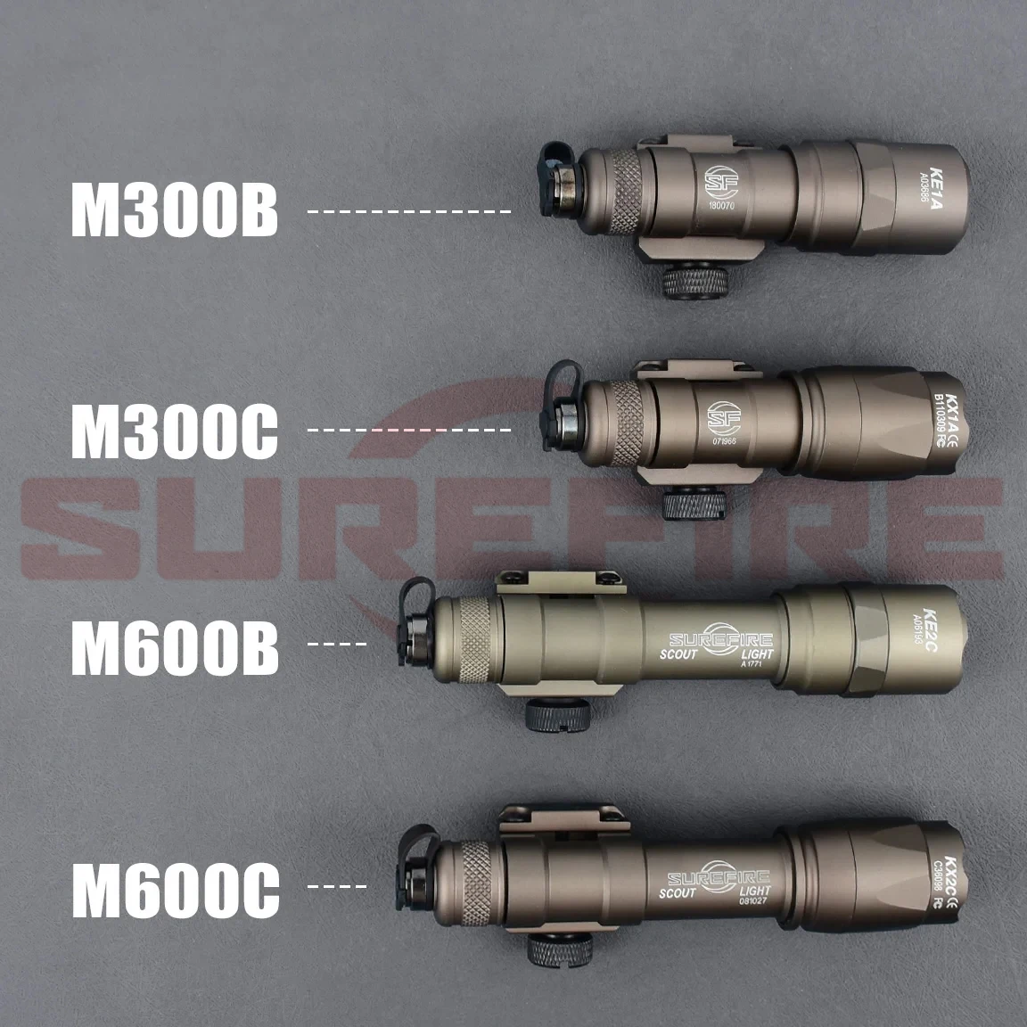 Surefire-linterna táctica M300B M600B, serie M300 M600, luz de explorador, 600 lúmenes, lámpara de luz de caza Airsoft, interruptor de aleación de aluminio - imagen 2