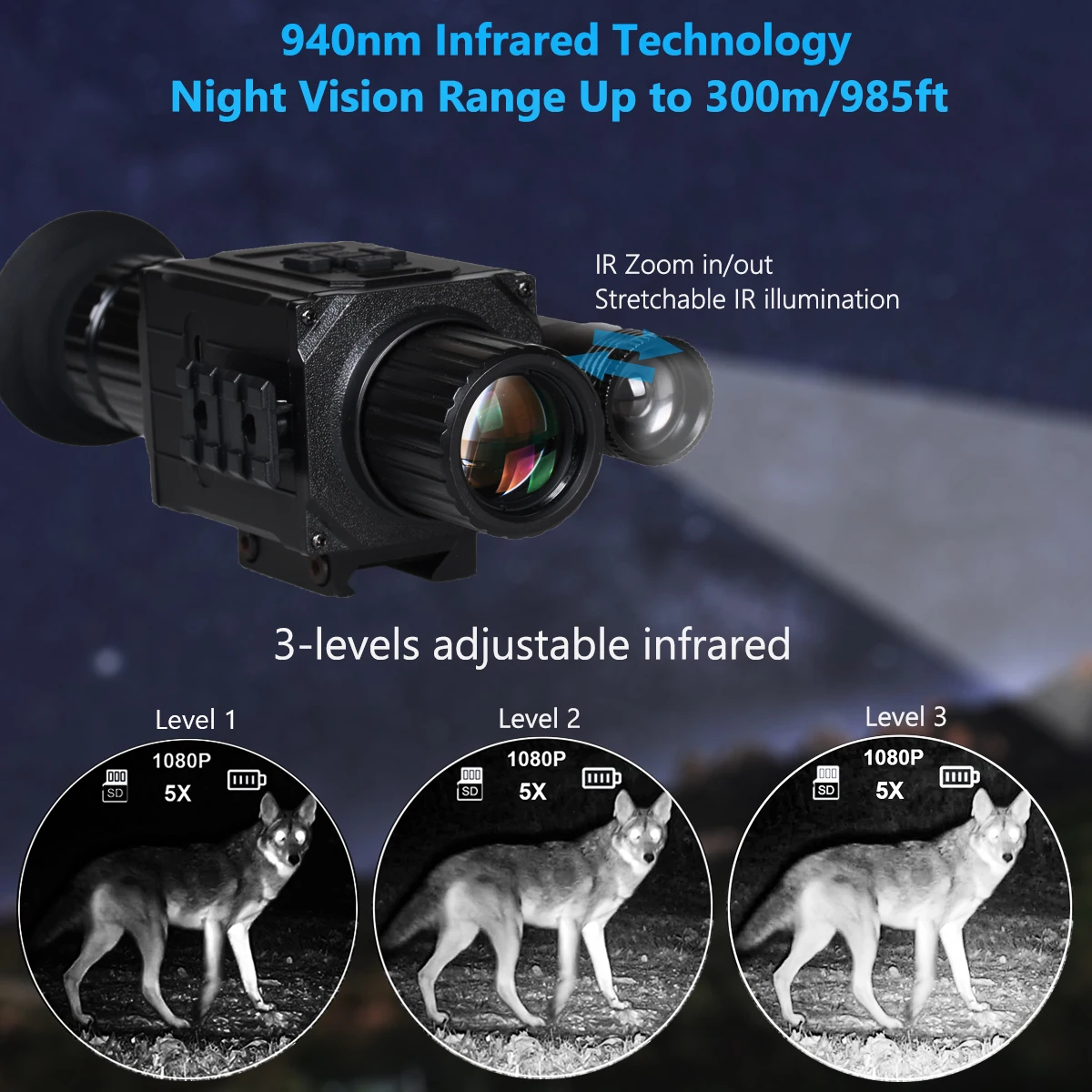NK008 monocular visión nocturna para grabación foto y vídeo con IR - imagen 2