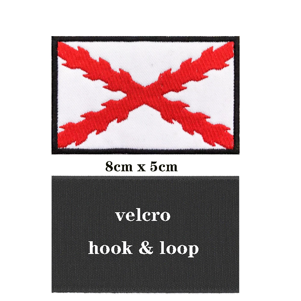 Parches de bandera Borgoña para brazalete, parche bordado con gancho y bucle o hierro, insignia bordada, raya militar, 1 ud. - imagen 5