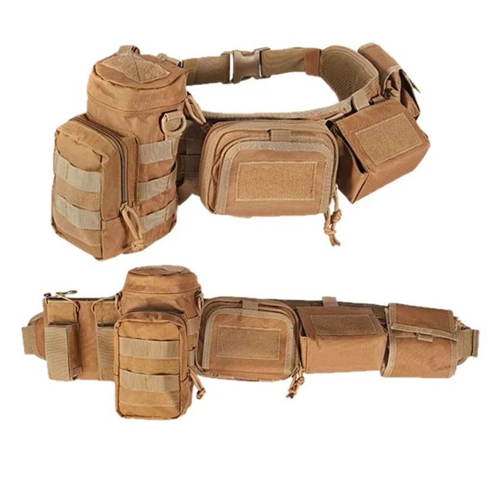 Cinturón táctico para exteriores, cinturón combinado MOLLE, cinturón Molle multifuncional con almacenamiento, juego de cinco herros, bolsa de herramientas - imagen 5