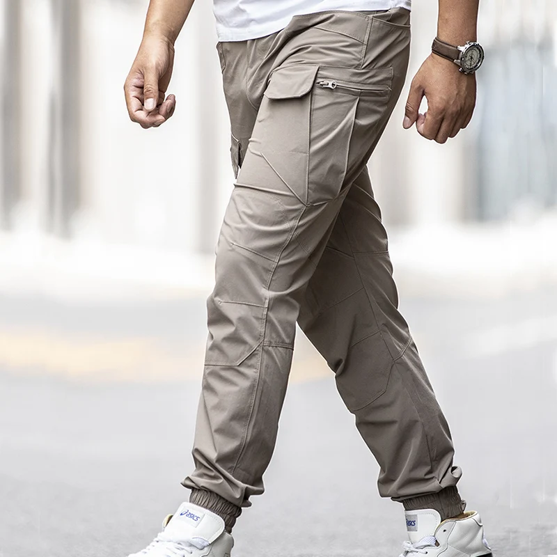 Pantalones Cargo impermeables para hombre, pantalón táctico militar con múltiples bolsillos, elástico, ropa de calle al aire libre para senderismo, Verano - imagen 4