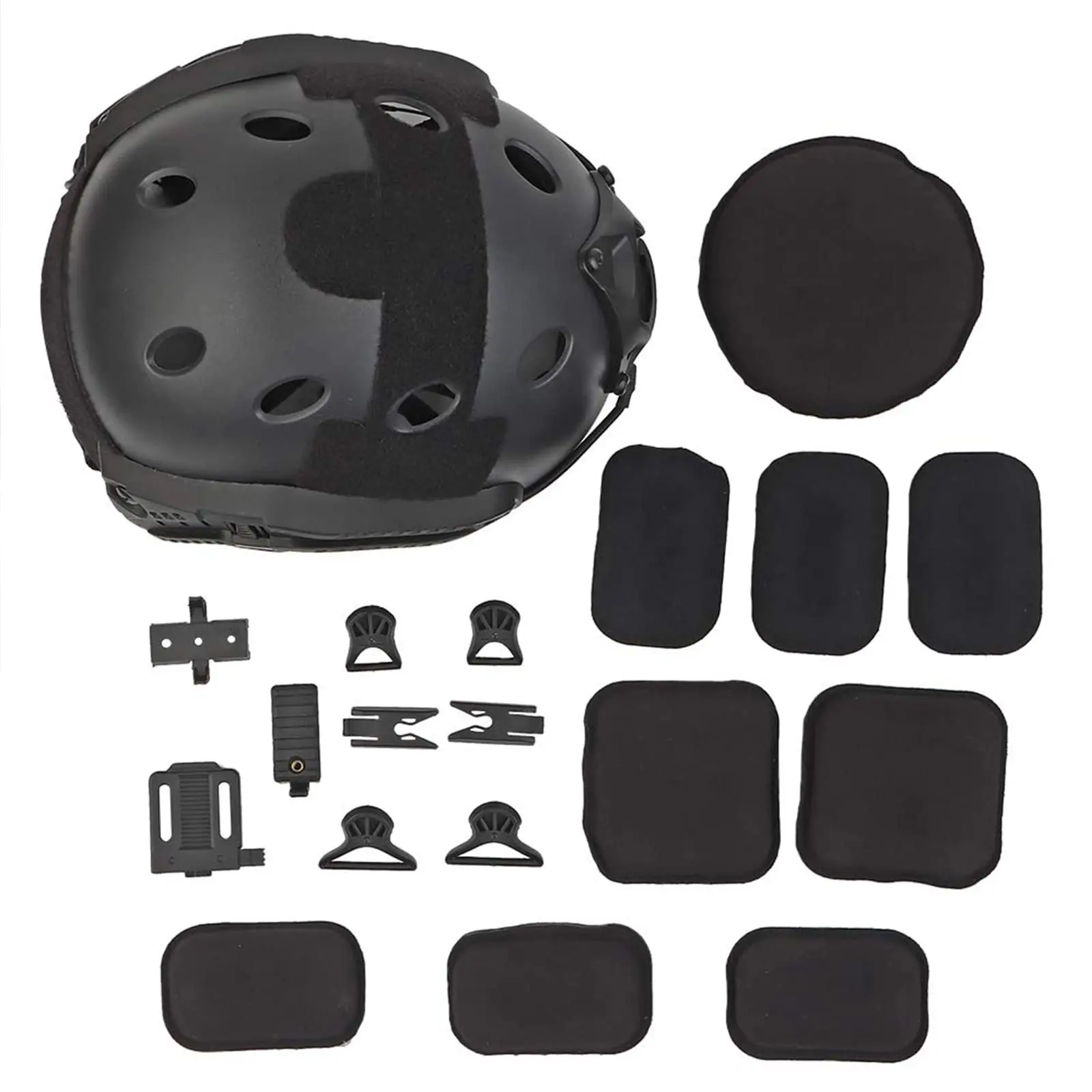 Juego de casco rápido Airsoft, con gafas tácticas, luz y soporte para casco táctico para juego Cs, caza, Paintball, Cosplay - imagen 3