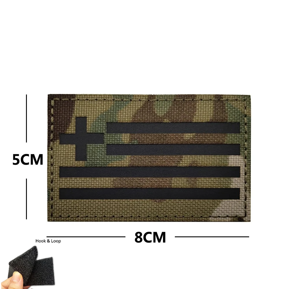 Pegatina mágica con bandera IR reflectante de Grecia, parche de tela bordado, parche militar para ropa, insignias bordadas de Grecia con gancho y bucle - imagen 4