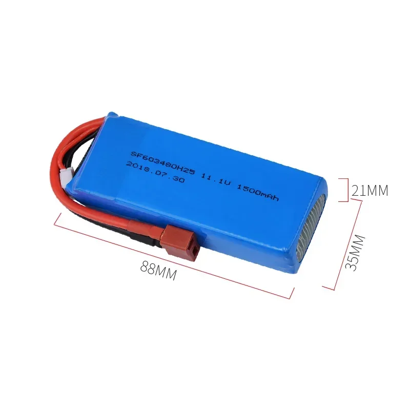 Batería Lipo recargable 3S 11,1 V 1500mAh 25C enchufe T con cargador para WLtoys V950 Helicóptero De Control Remoto juguetes coches avión - imagen 4