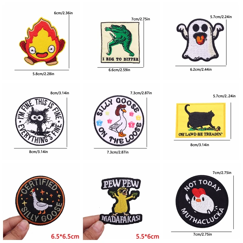 5 uds Corgi gato Rana dinosaurio parche bordado hierro en parches para ropa parches termoadhesivos DIY parches de animales de dibujos animados - imagen 5