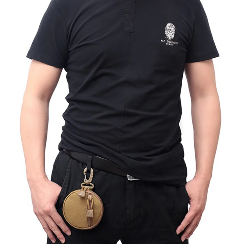 Riñonera táctica Molle EDC, monedero portátil para llaves, soporte para auriculares, bolsa de nailon para acampar y cazar - imagen 5