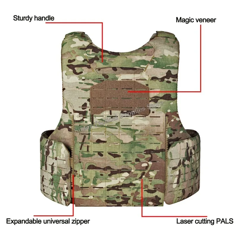 YAKEDA-portador de placa táctica, chaleco de caza, sistema PALS Modular de liberación rápida ajustable, equipo de protección multifuncional para Airsoft - imagen 5