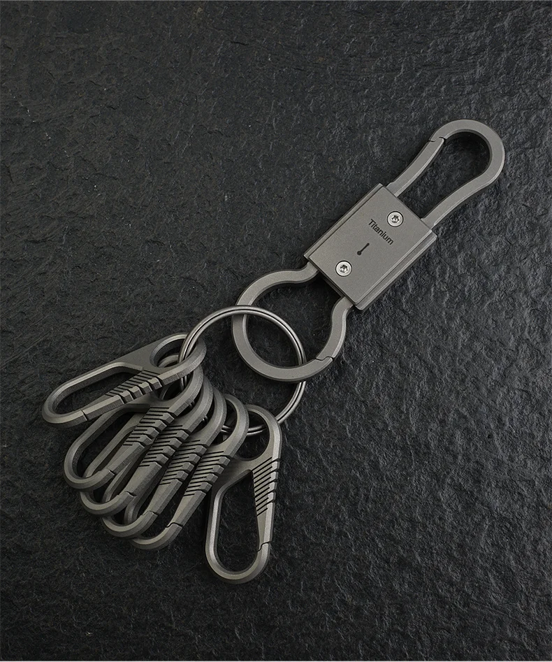 Cooyoo-llavero de aleación de titanio NS6K, juego de combinación de gancho de Metal multiusos con 6 caracteres - imagen 2