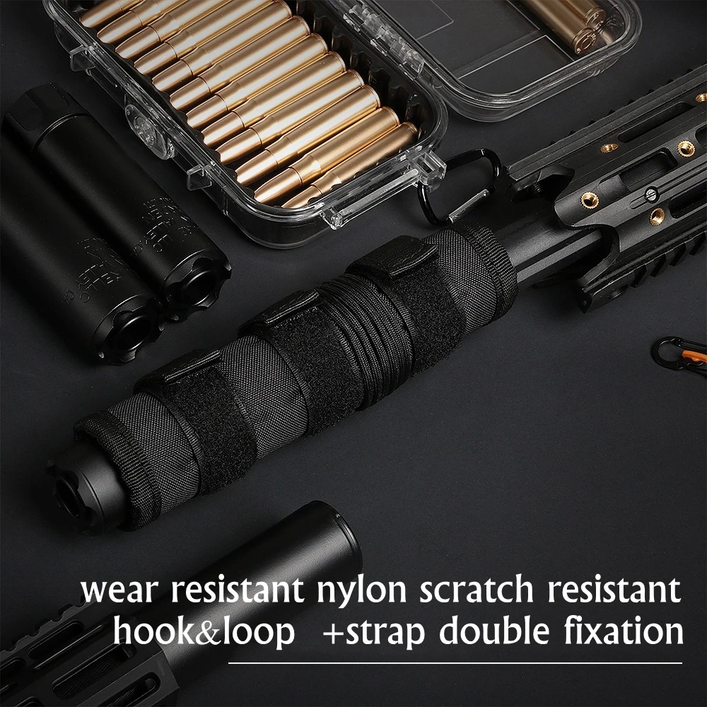 4/5/6/7/9inch Tactical Suppressor Protective Cases For Hunting Shooting Gun Protection nylon Suppressor Cover - imagen 4
