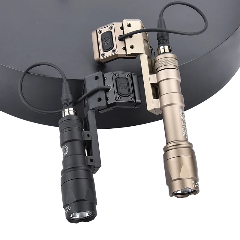 WADSN, interruptor de presión, interruptor de presión de montaje lateral, linterna Surefir M300M600, luz de exploración izquierda/derecha, conjunto de Base de Metal para caza - imagen 3