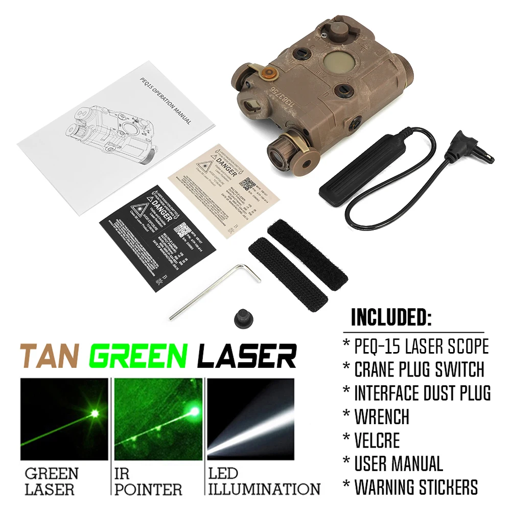 PEQ15 LED TAN Green
