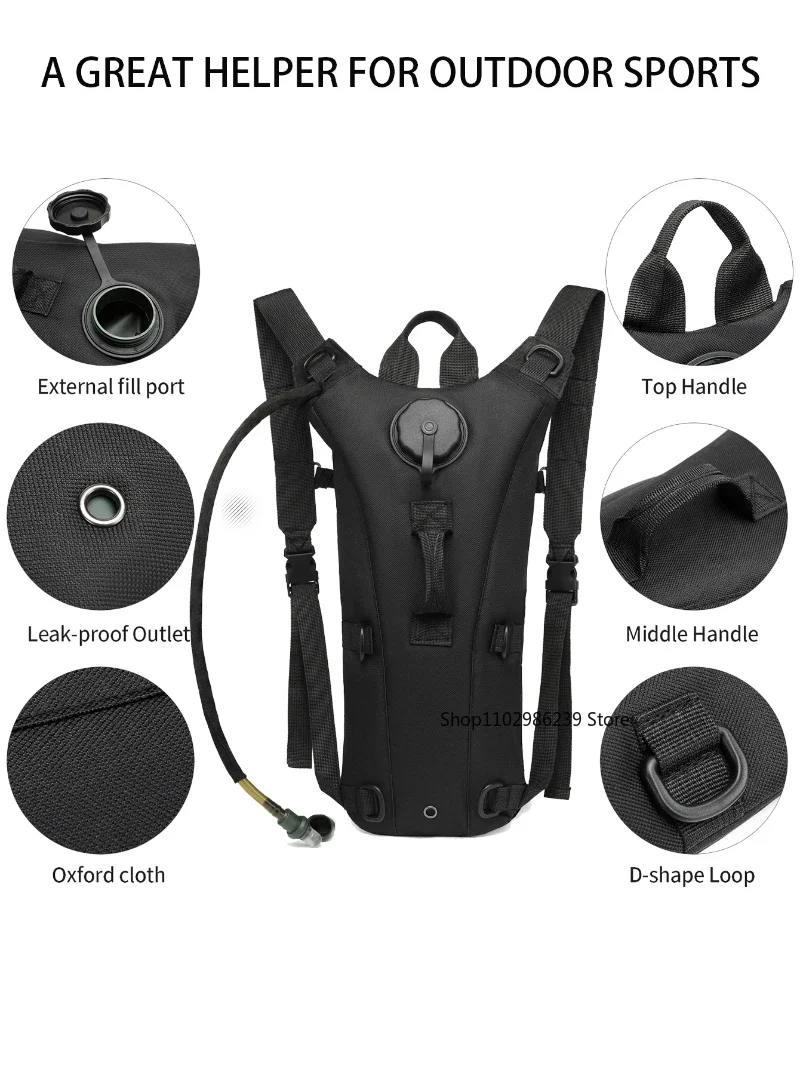 Paquete de hidratación al aire libre, mochila de vejiga de agua de 3L, bolsa de agua impermeable para correr, senderismo, ciclismo, caza, Camping - imagen 4