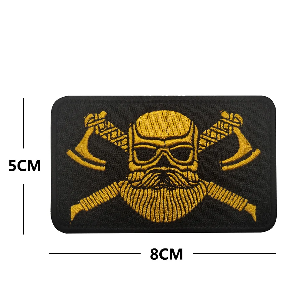 Parche con insignia de moral de hacha de batalla vikinga, apliques de gancho y bucle de PVC para ropa, brazalete vikingo militar, parches para mochila táctica - imagen 4