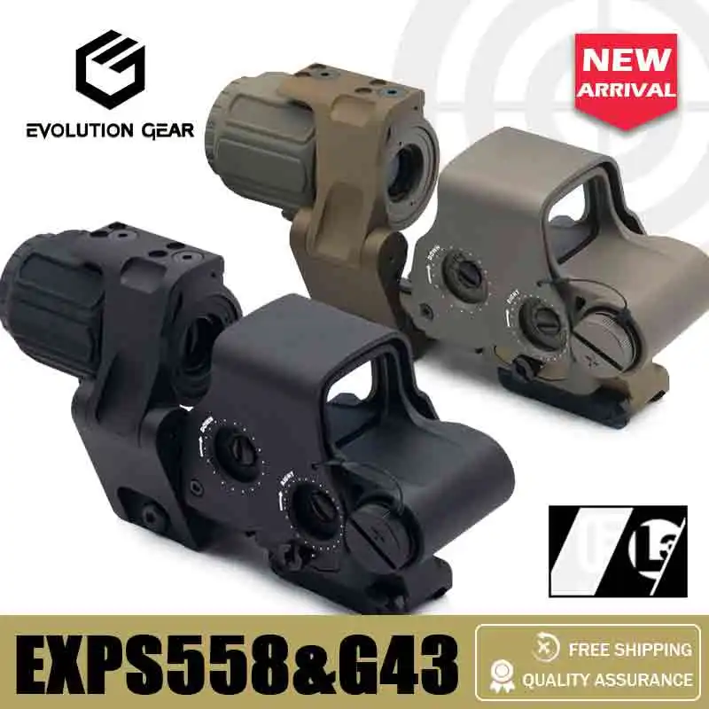 Nuevo equipo de evolución EXPS3 558 mira holográfica de punto rojo para Rifle Airsoft y visión nocturna de caza con marcas completas 20mm