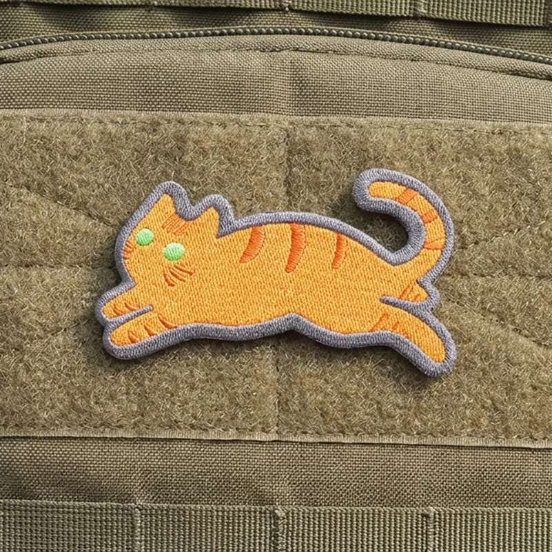 Parche táctico velcro gato siamés bordado para mochila y chaleco - imagen 3