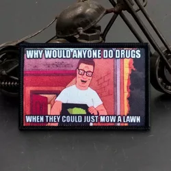 Parches tácticos King of the Hill Hank Morale, parche divertido de gancho y bucle, insignia militar, brazalete, pegatinas para mochila