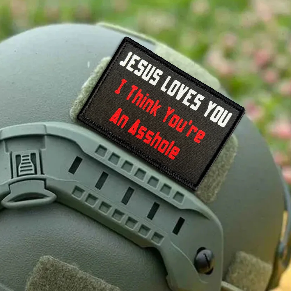 Parches tácticos de Jesús te ama moral, parche divertido de gancho y bucle de la Biblia cristiana, insignia militar, brazalete, pegatinas para mochila - imagen 3