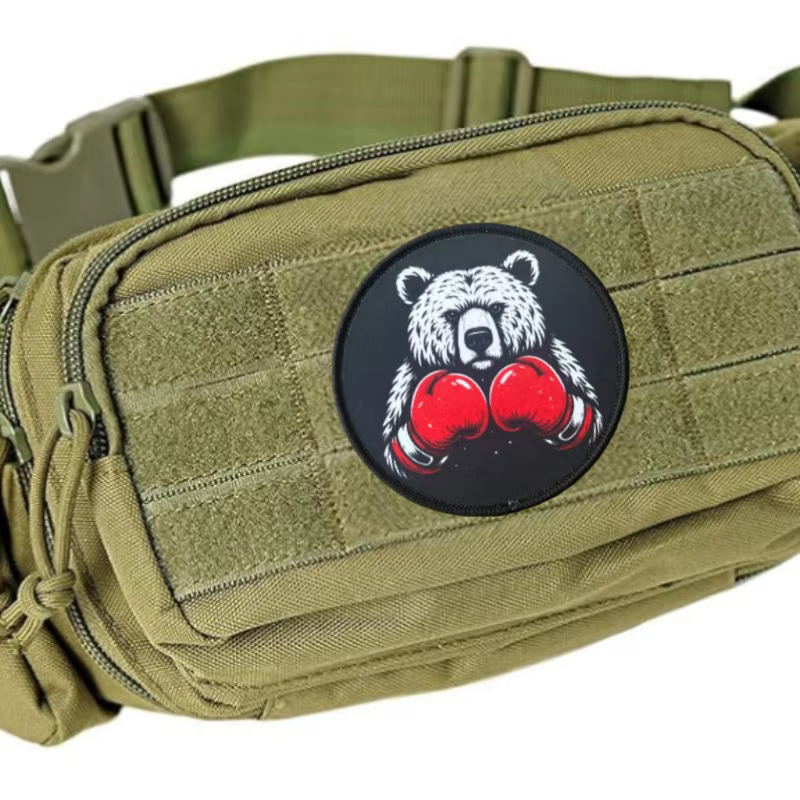 Parche táctico gancho y bucle Oso Enojado – insignia moral militar - imagen 3