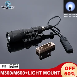 WADSN M300A Linterna Táctica LED Alta Potencia Mlok Airsoft