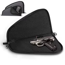Funda para alfombra de pistola, funda acolchada suave para pistola de mano, bolsa de almacenamiento para pistola, bolsa con cremallera, bolsa portadora para pistolas compactas de tamaño completo